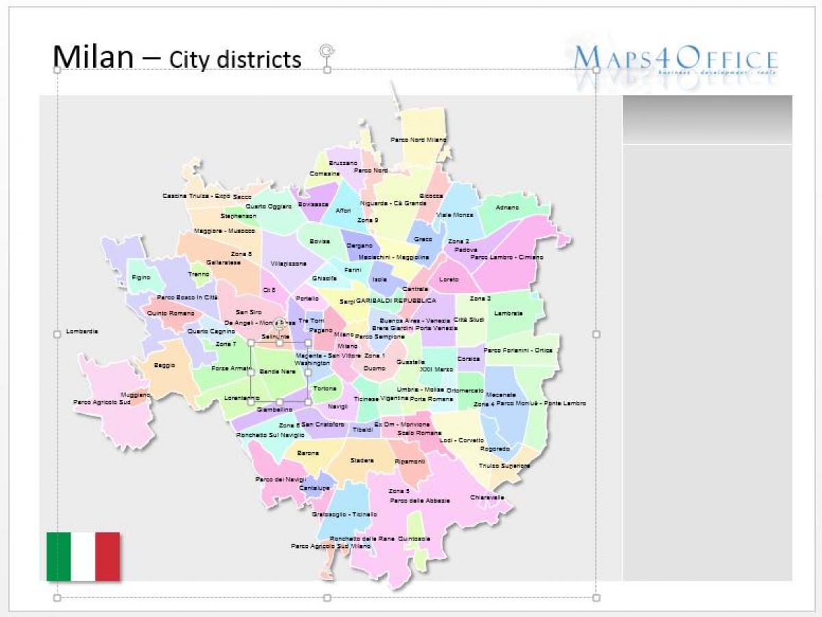 kaart van milaan distrikte