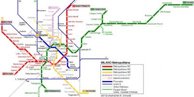 Milan metro kaart 2016