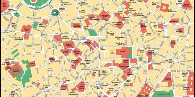 Milan italië sentrum kaart