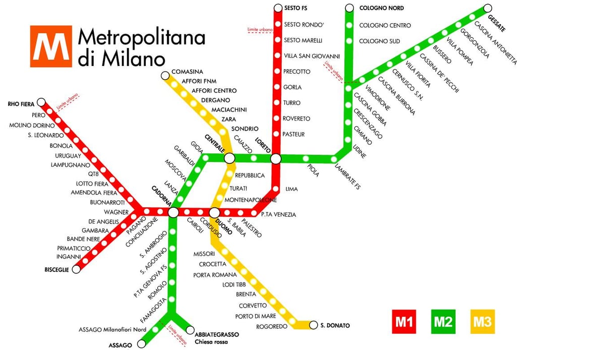 metro kaart milano