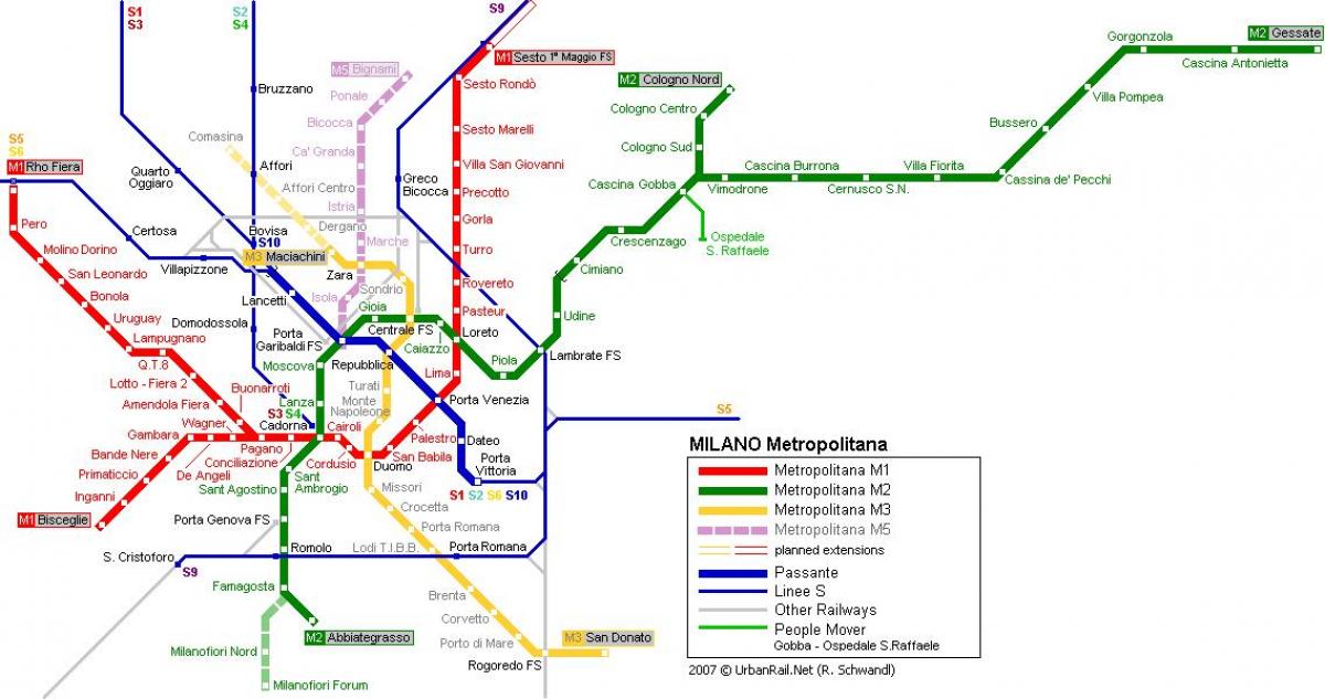 milan metro kaart 2016