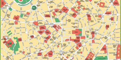Milano sentrum kaart