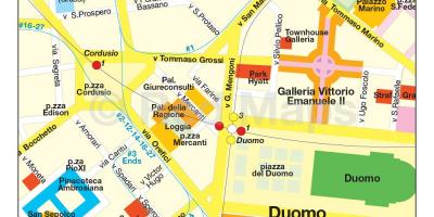 Milan winkel distrik kaart