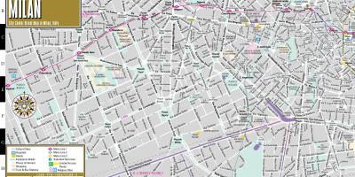 Straat kaart van milan city centre