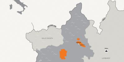 Kaart van milaan en die omliggende stede